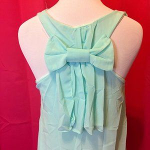 NEW Mint Green Bow Tie Back Tunic Top XS